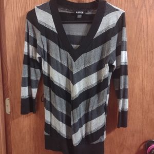 Silver and Black Dress Shirt